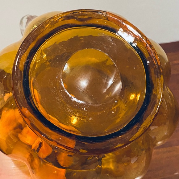 🍁🌟HP🌟VTG 1950s Hand-Blown Amber Glass Pitcher USA - Picture 9 of 9